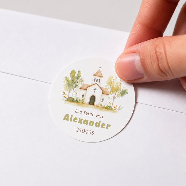 Sticker Taufe Rund Ein Gesegneter Tag foto