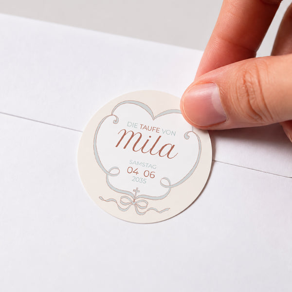 Sticker Taufe Rund Licht der Liebe foto