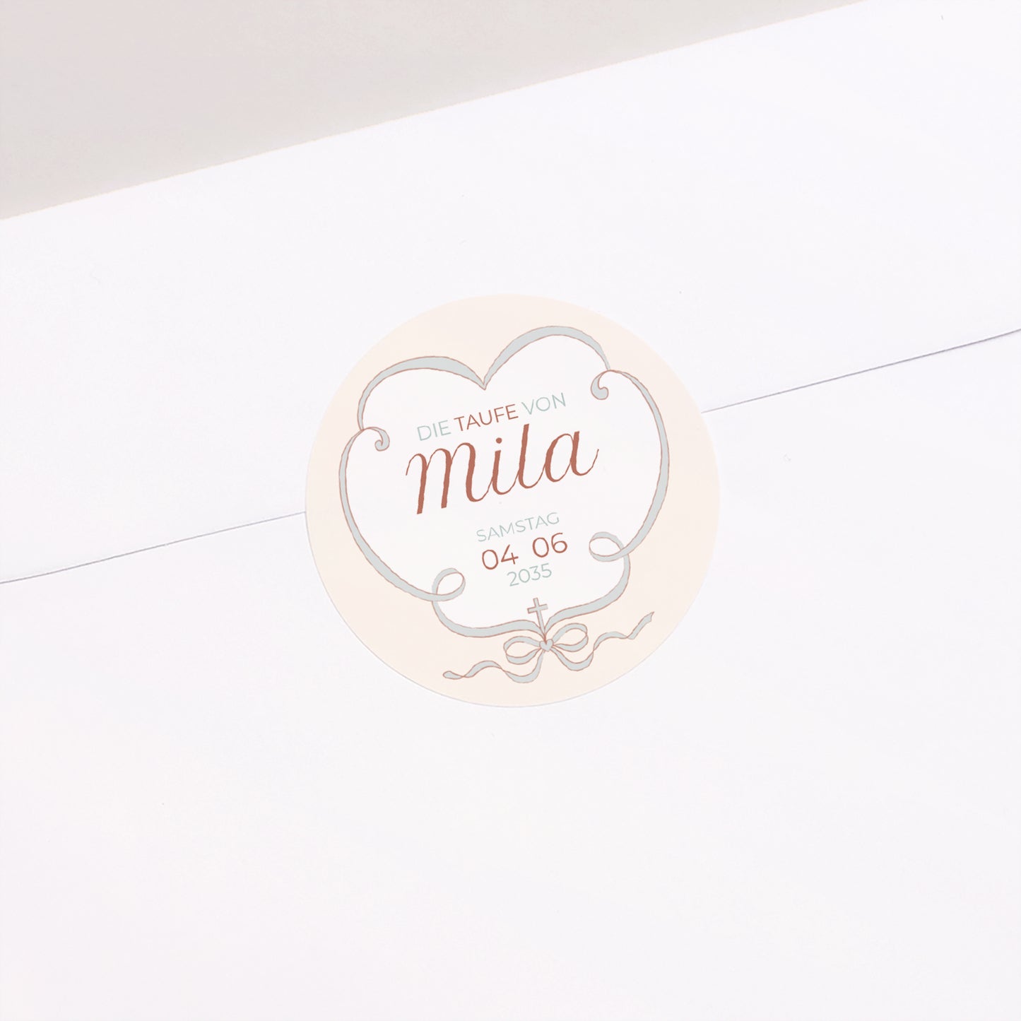 Sticker Taufe Rund Licht der Liebe foto N° 2