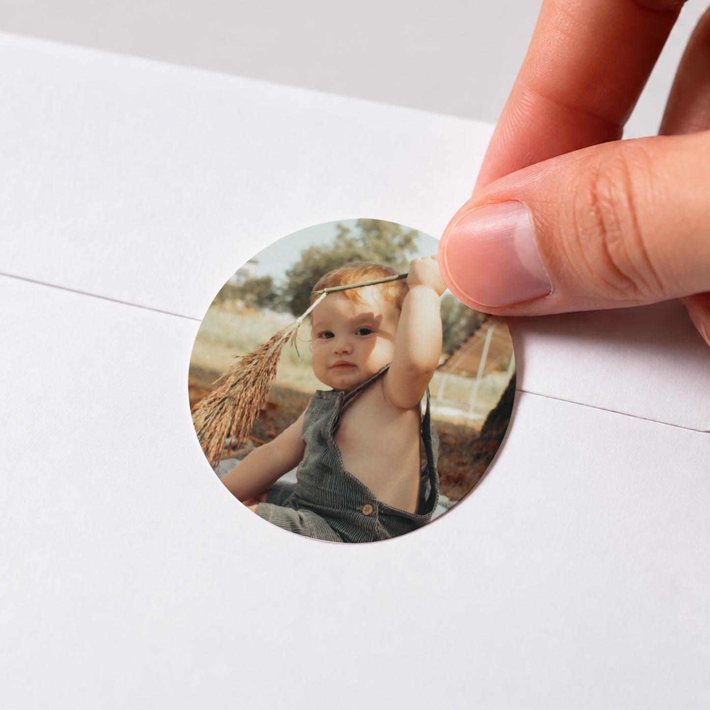 Sticker Taufe Rund Licht der Gnade foto N° 1