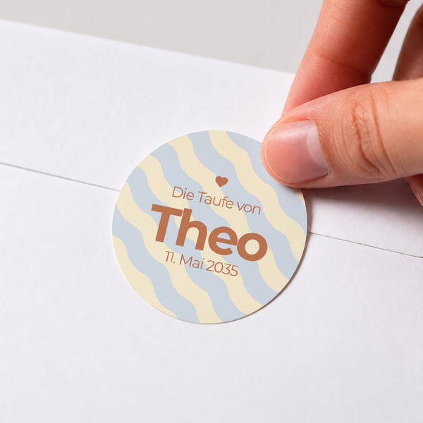 Sticker Taufe Rund Bunte Segnungen foto