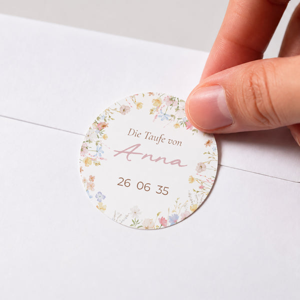 Sticker Taufe Rund Frühlings-Taufe foto