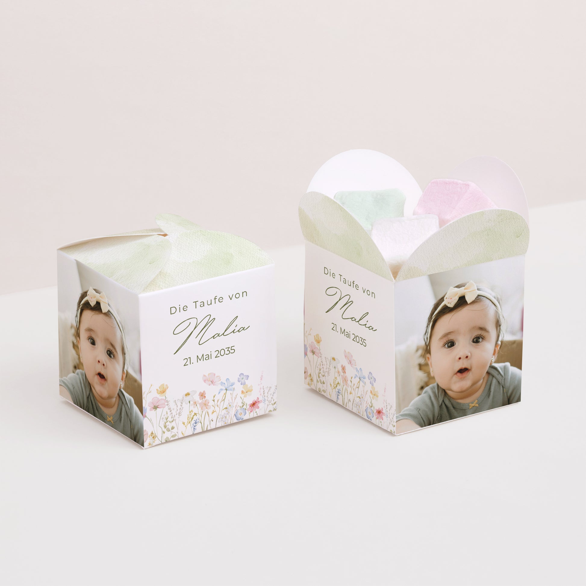 Geschenkbox Taufe Schmetterlingsöffnung Bauernhof-Taufe foto N° 2