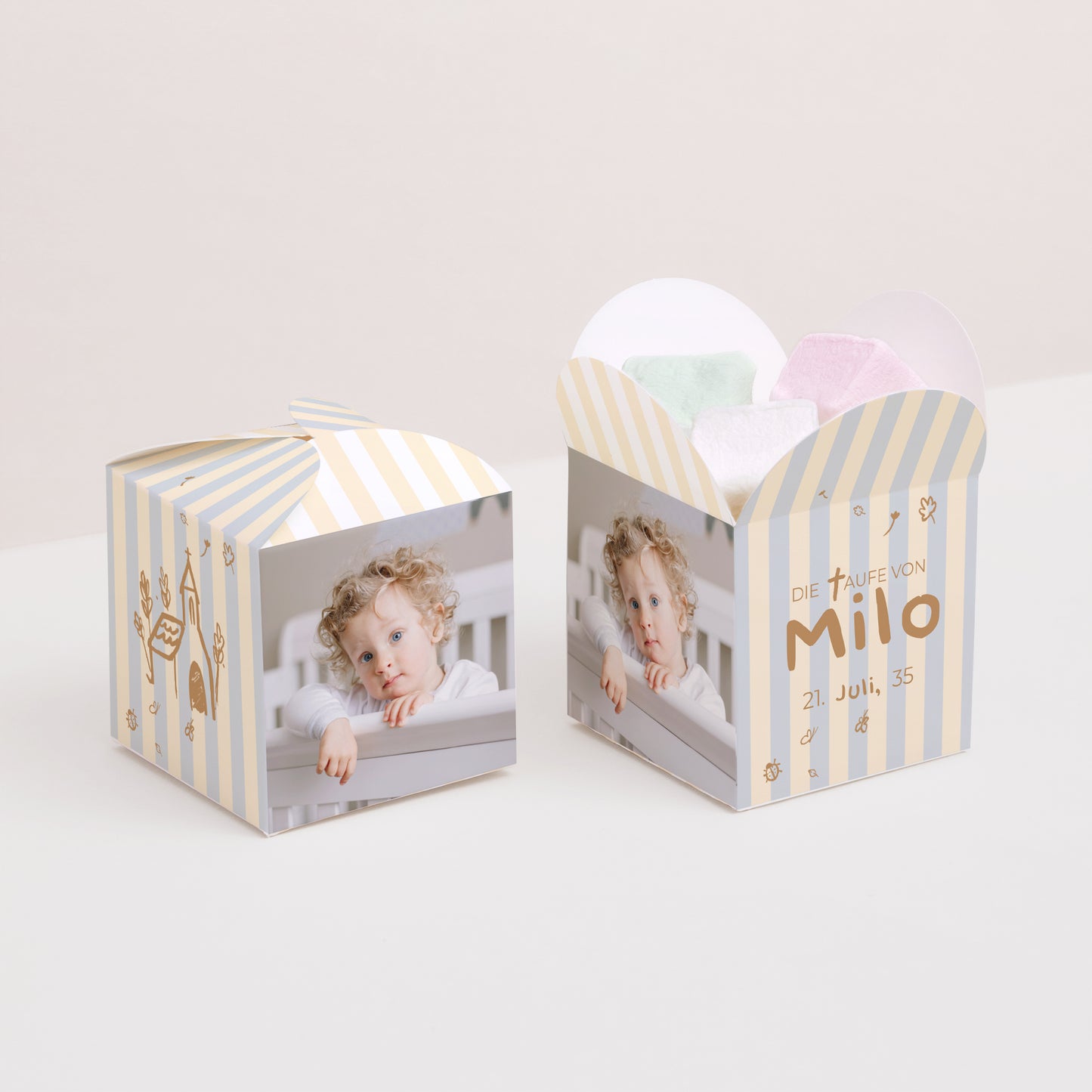 Geschenkbox Taufe Schmetterlingsöffnung Tag der Kostbarkeit foto N° 2