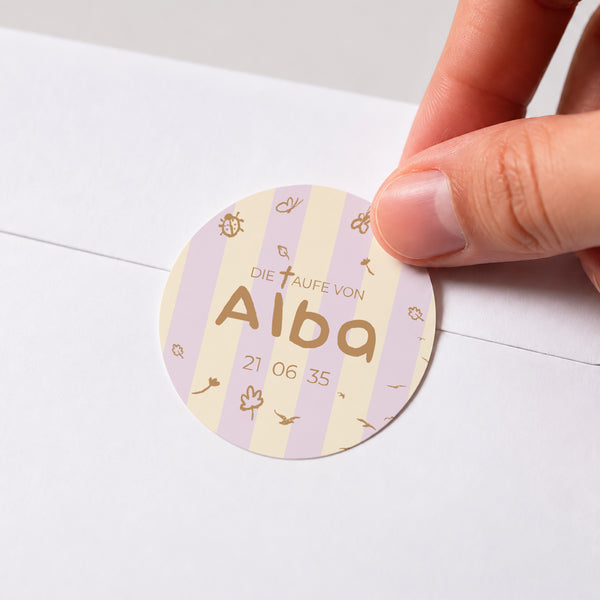 Sticker Taufe Rund Wertvoller Tag foto