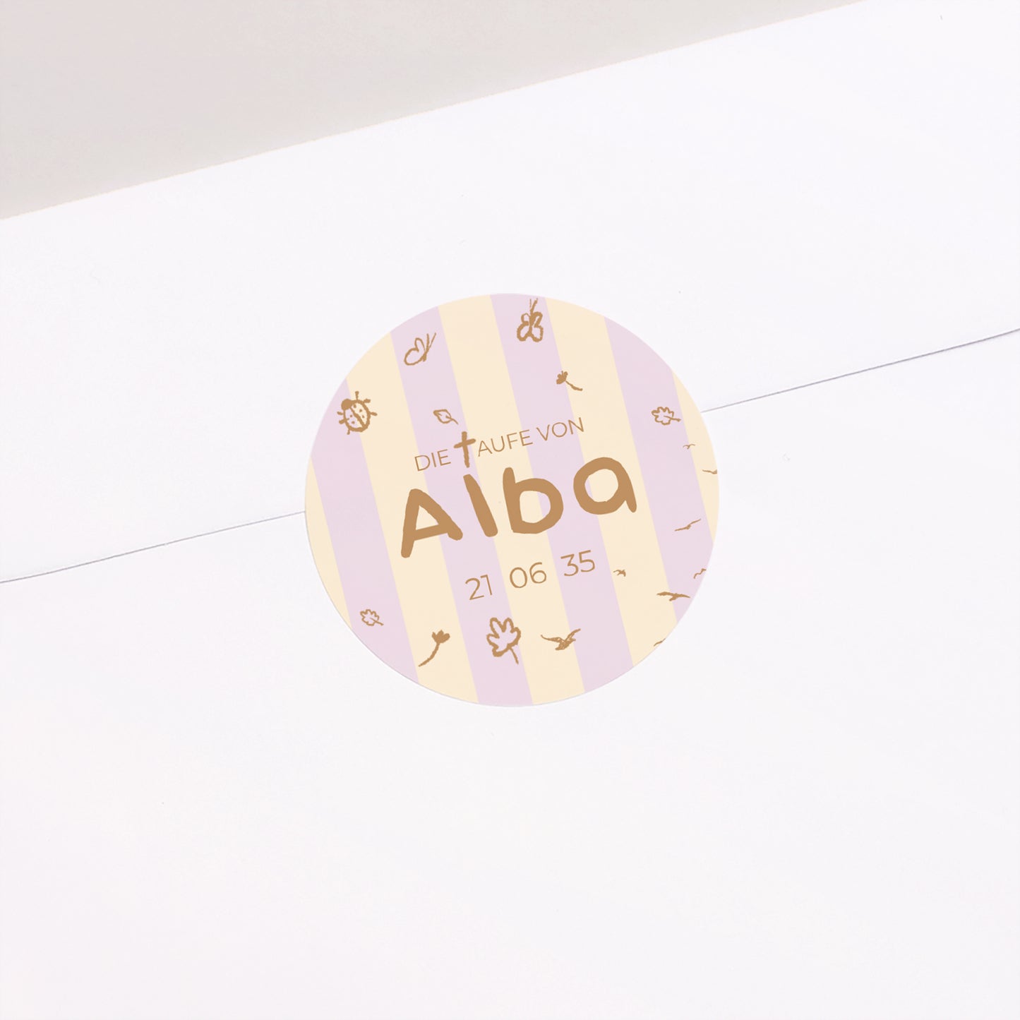 Sticker Taufe Rund Wertvoller Tag foto N° 2