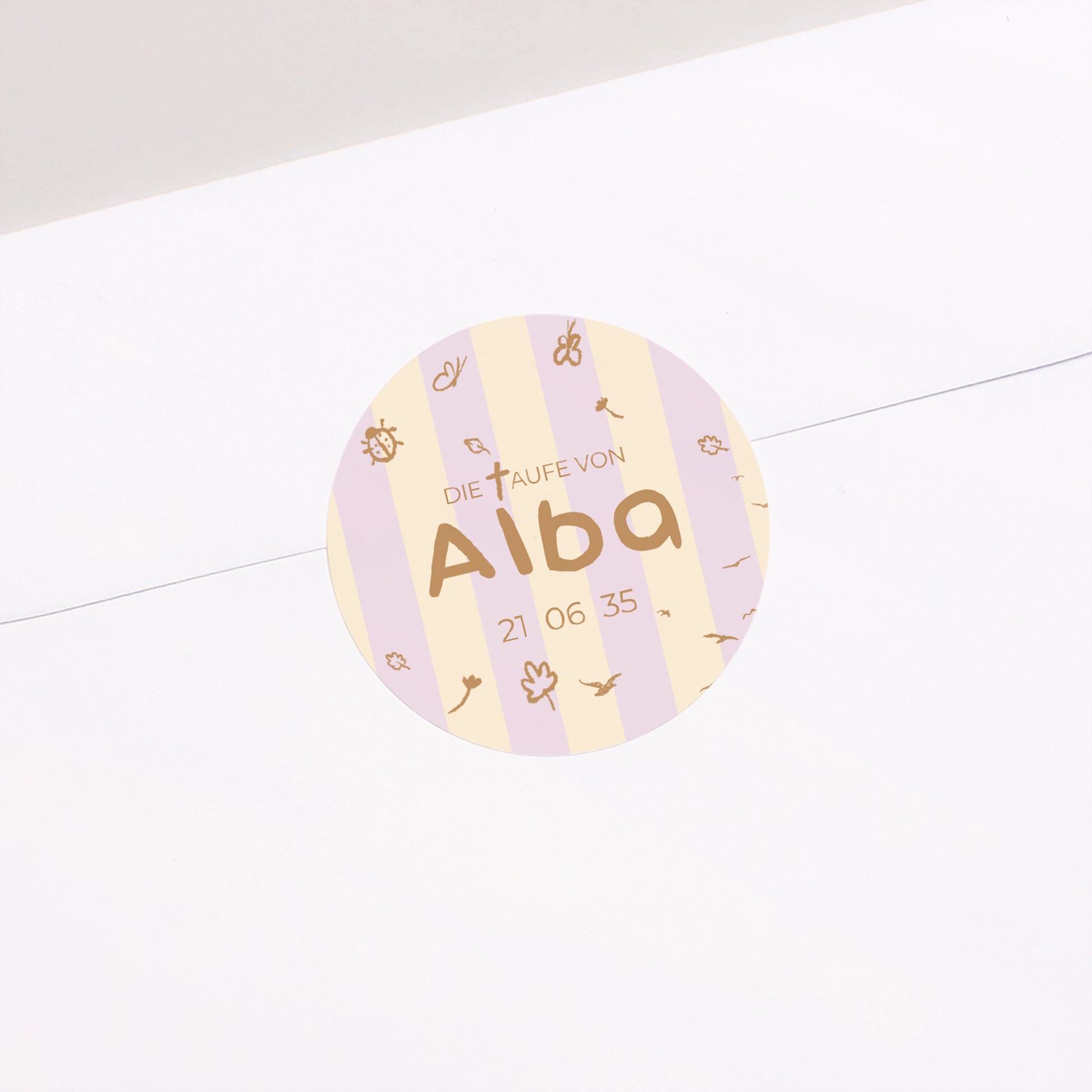 Sticker Taufe Rund Wertvoller Tag foto N° 2