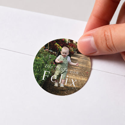 Sticker Taufe Rund Heiliger Schnappschuss foto N° 1