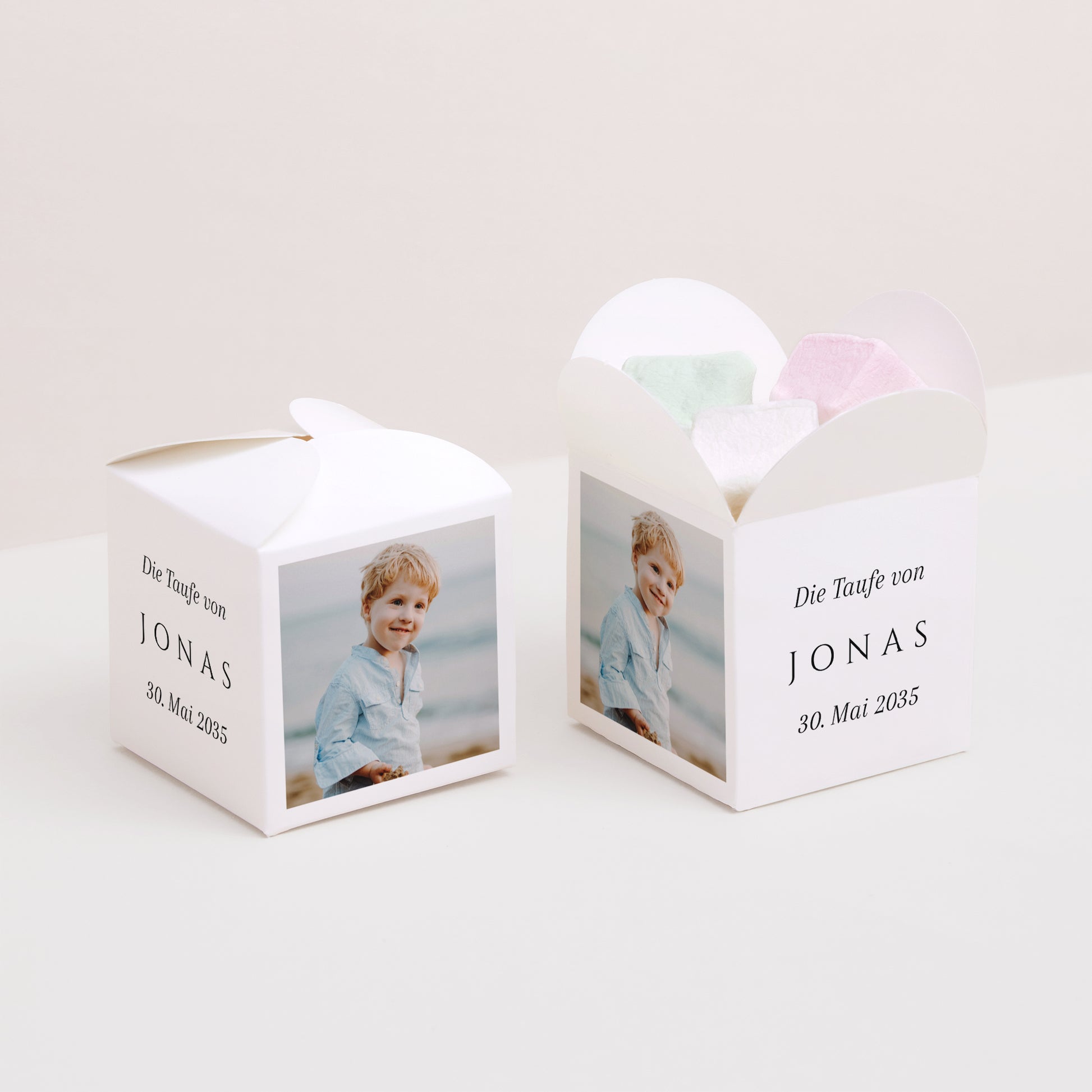 Geschenkbox Taufe Schmetterlingsöffnung Momente der Zärtlichkeit und des Glaubens foto N° 2