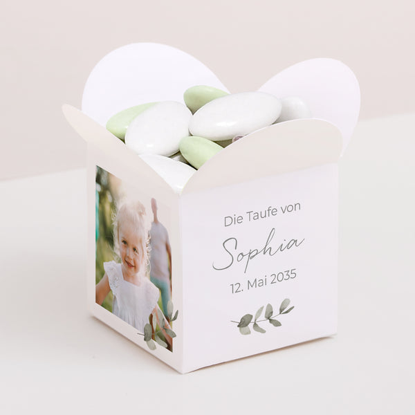 Geschenkbox Taufe Schmetterlingsöffnung Vom Glück gesegnet foto