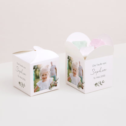 Geschenkbox Taufe Schmetterlingsöffnung Vom Glück gesegnet foto N° 2