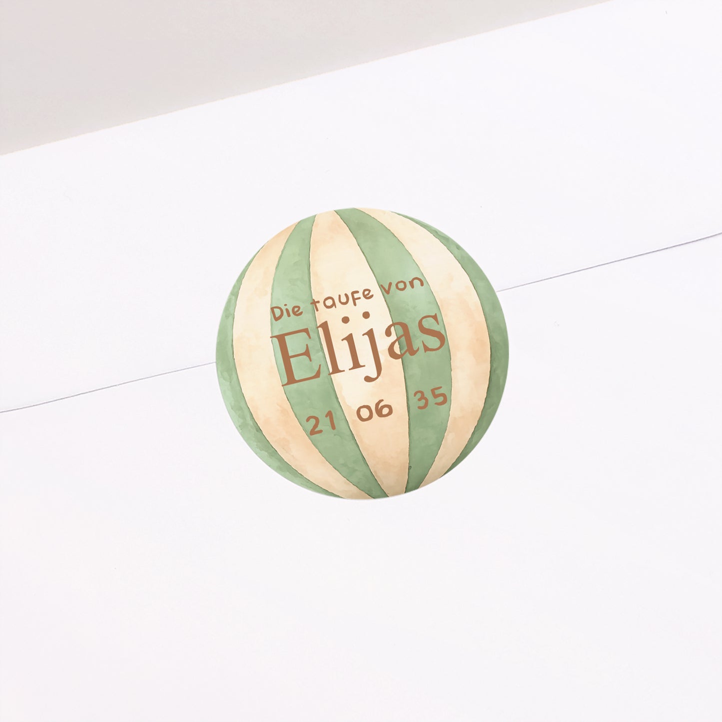 Sticker Taufe Rund Taufe und Heißluftballon foto N° 2