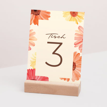 Tischnummern Hochzeit Rechteck Blütenflocken foto N° 3
