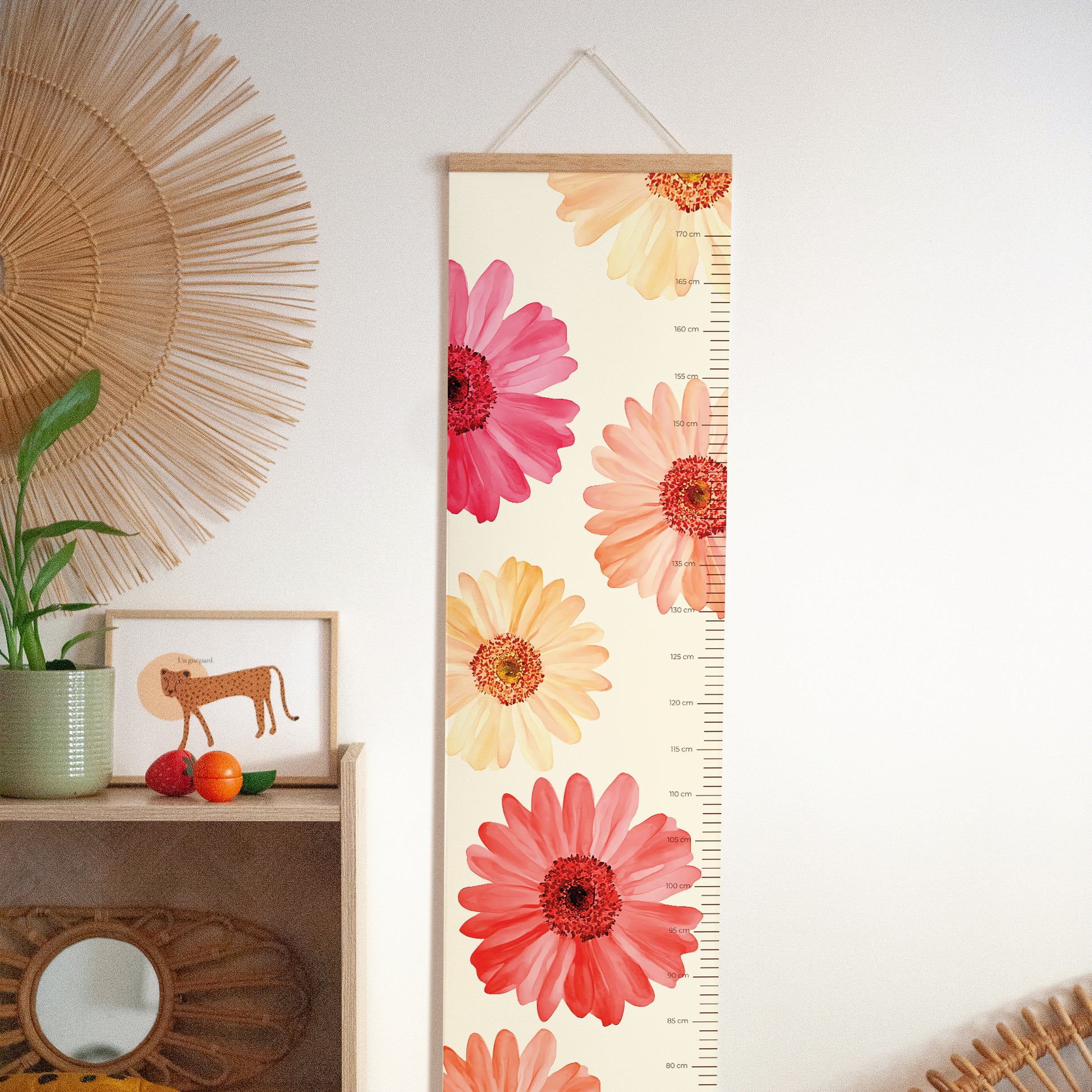 Toise Geburt Holzstütze Ein Herz in Blumen foto N° 3