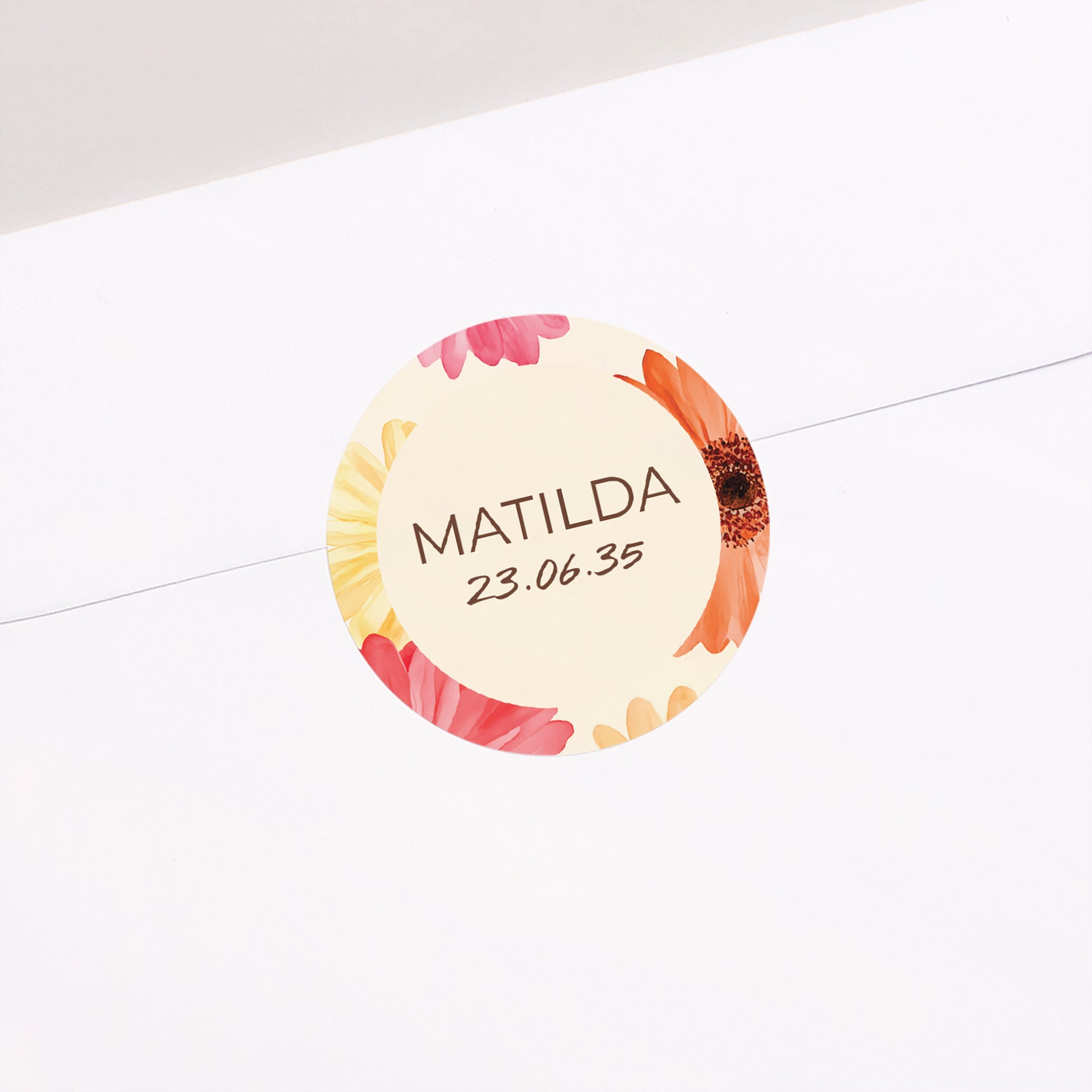 Sticker Geburt Rund Ein Herz in Blumen foto N° 2