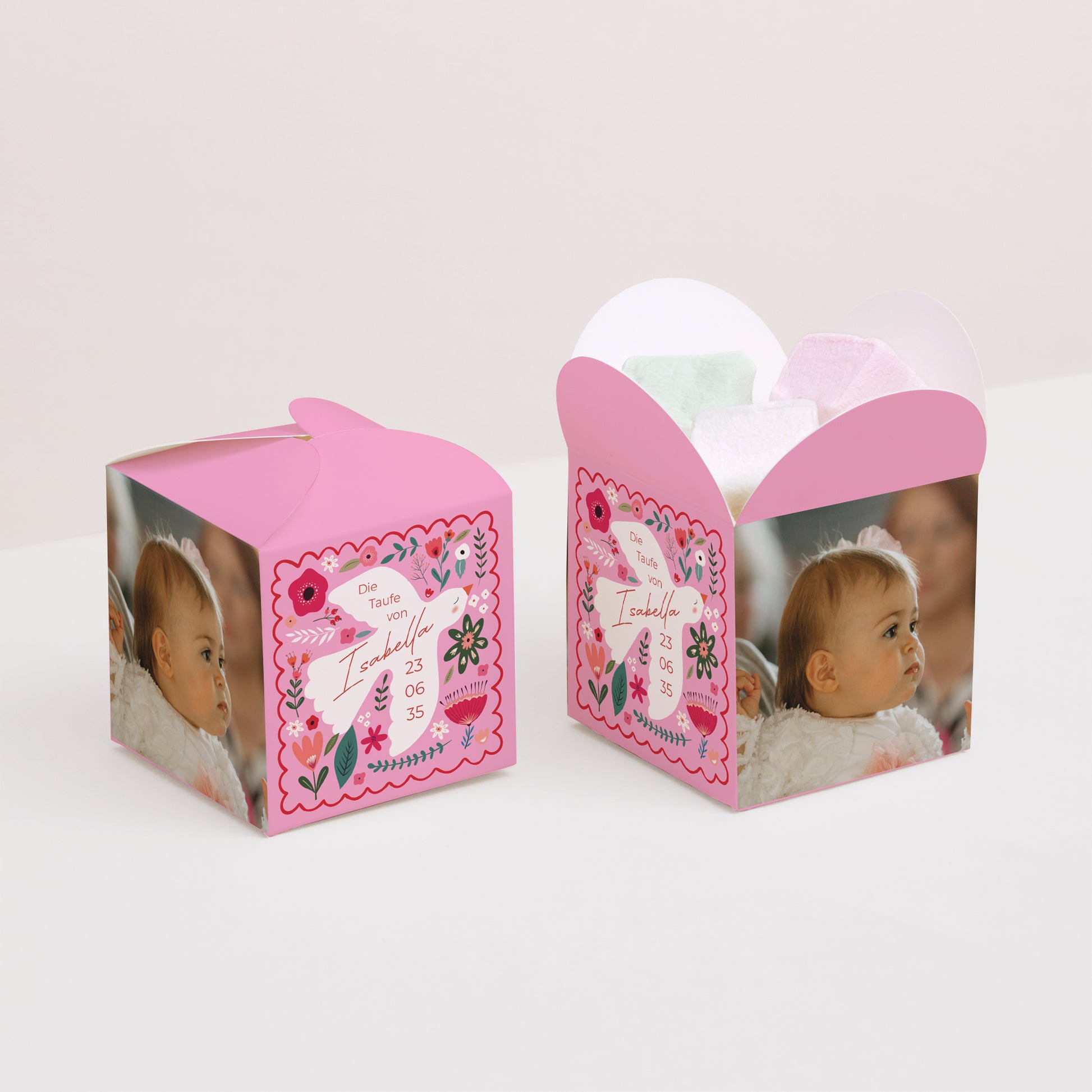 Geschenkbox Taufe Schmetterlingsöffnung Sanfte Versprechen foto N° 2