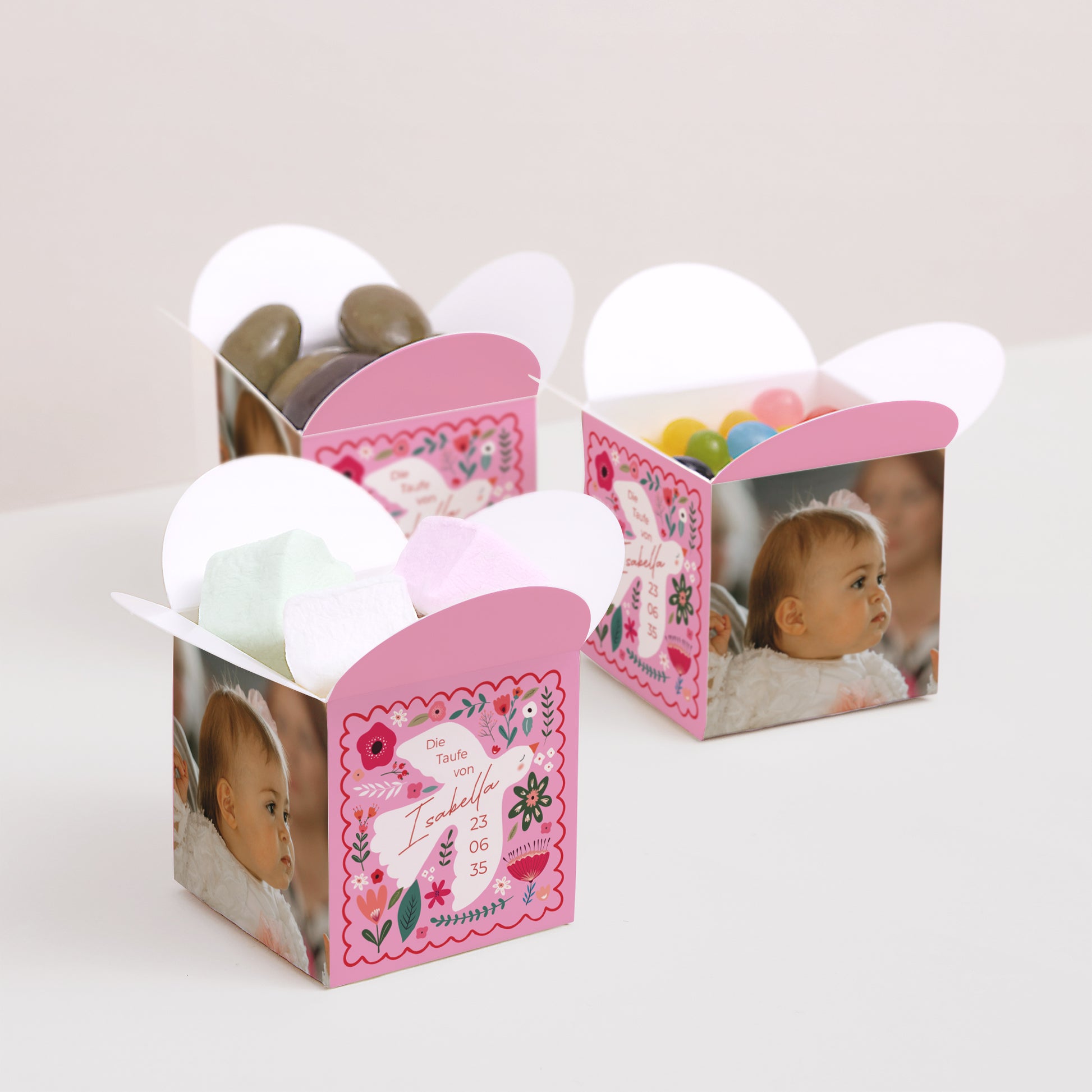 Geschenkbox Taufe Schmetterlingsöffnung Sanfte Versprechen foto N° 3