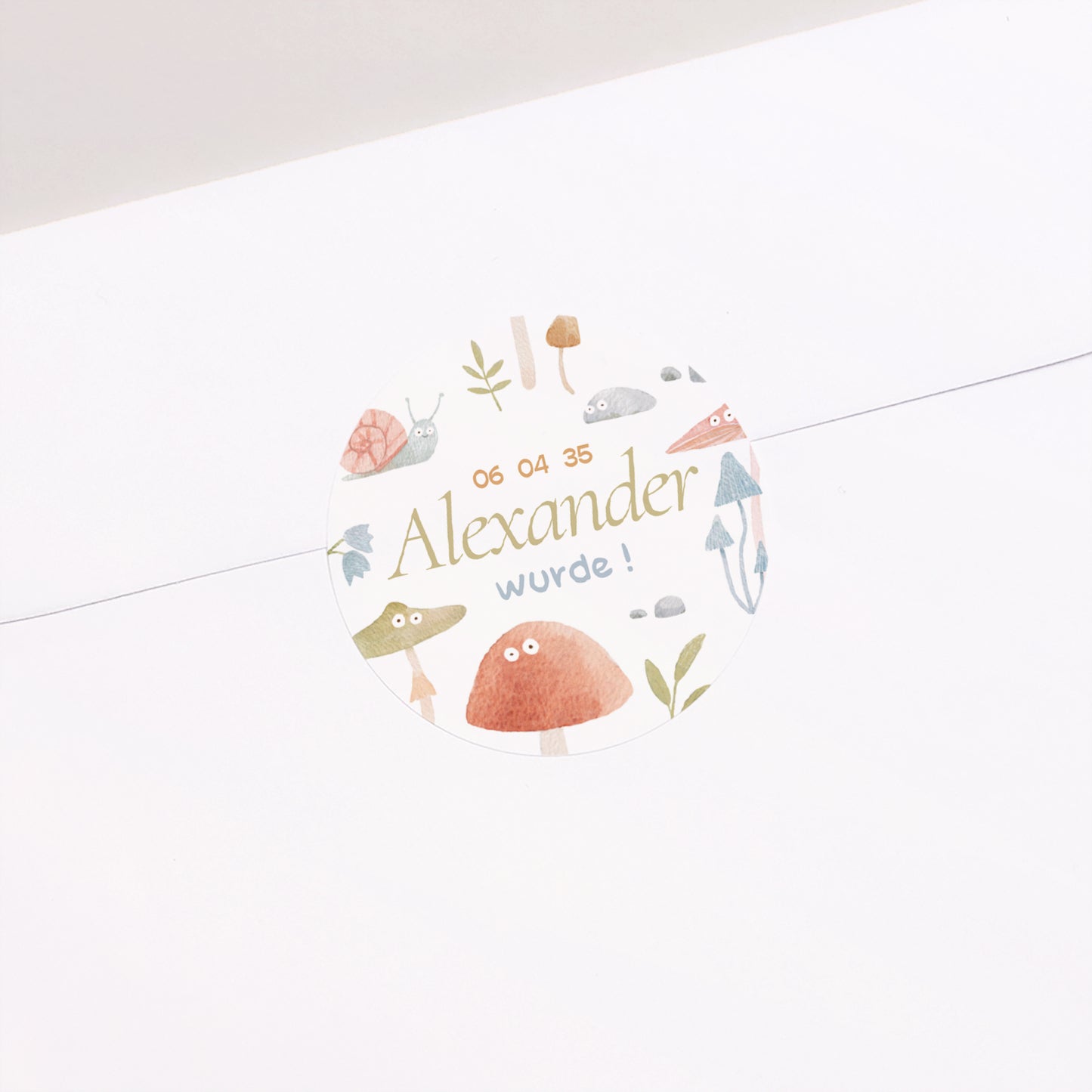 Sticker Geburt Rund Die kleine Welt des Waldes foto N° 2