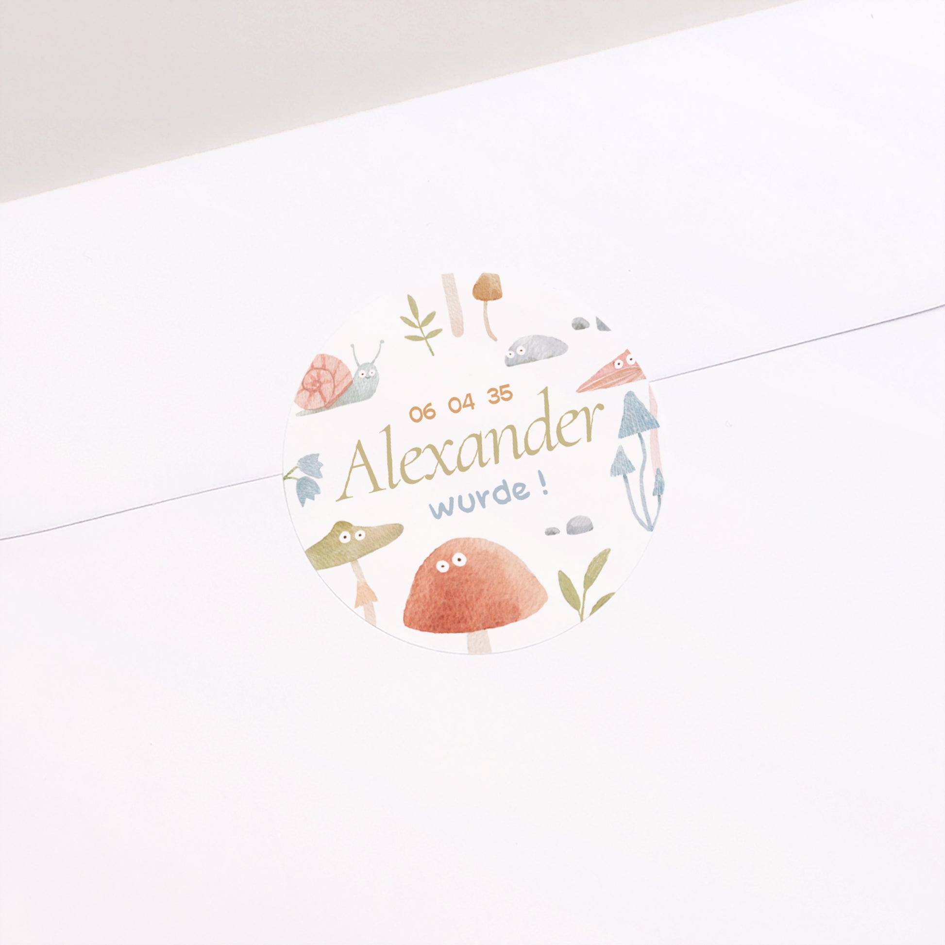 Sticker Geburt Rund Die kleine Welt des Waldes foto N° 2
