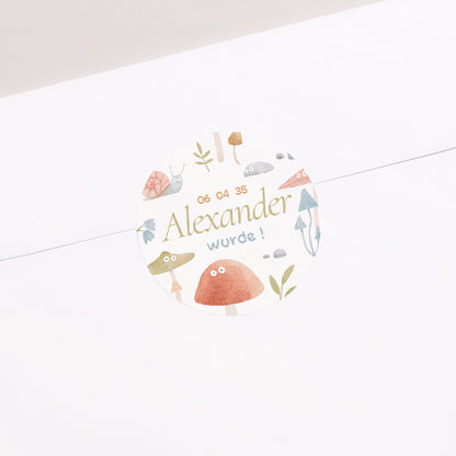 Sticker Geburt Rund Die kleine Welt des Waldes foto N° 2
