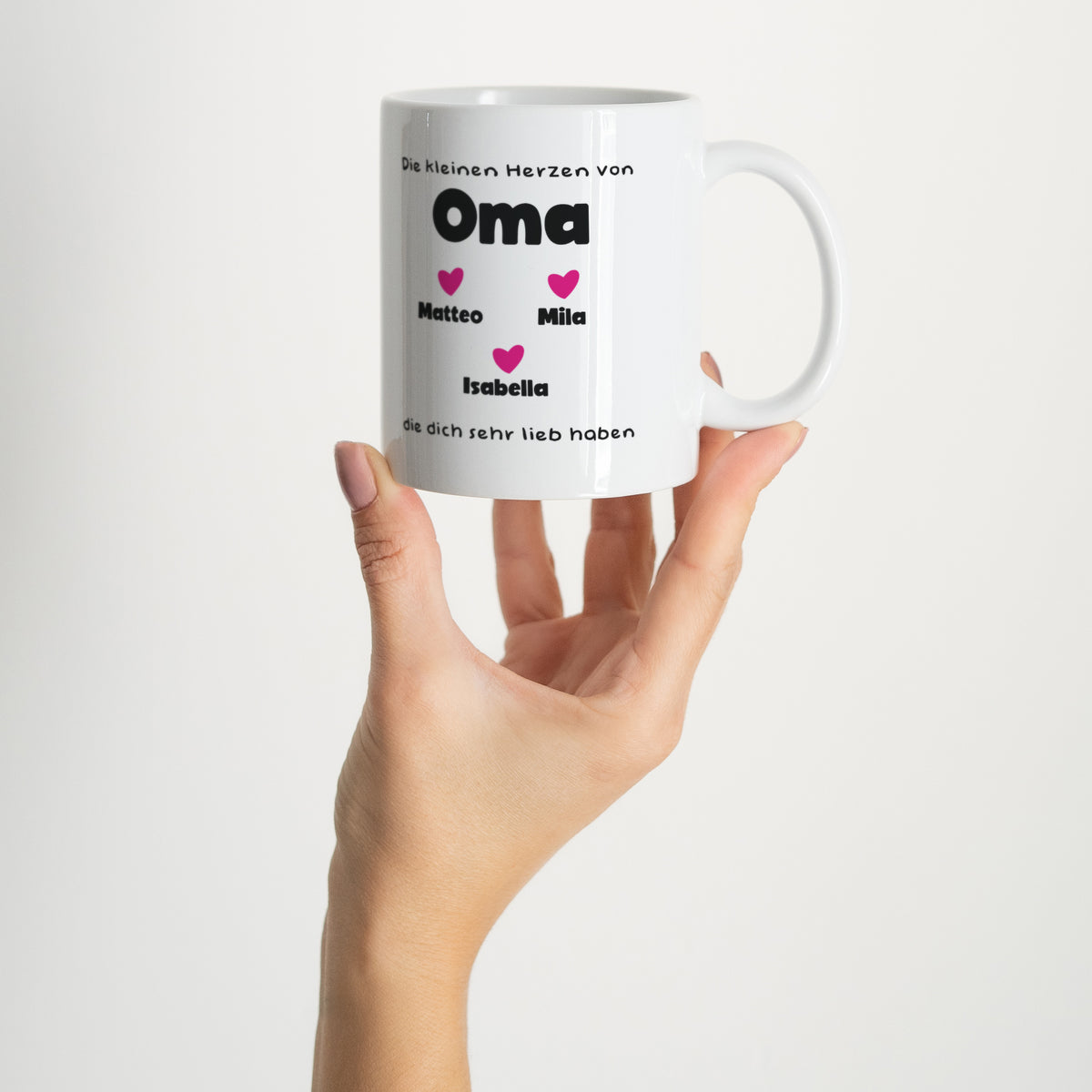 Tasse Objekte Weiß Die kleinen Herzen von Oma foto N° 2