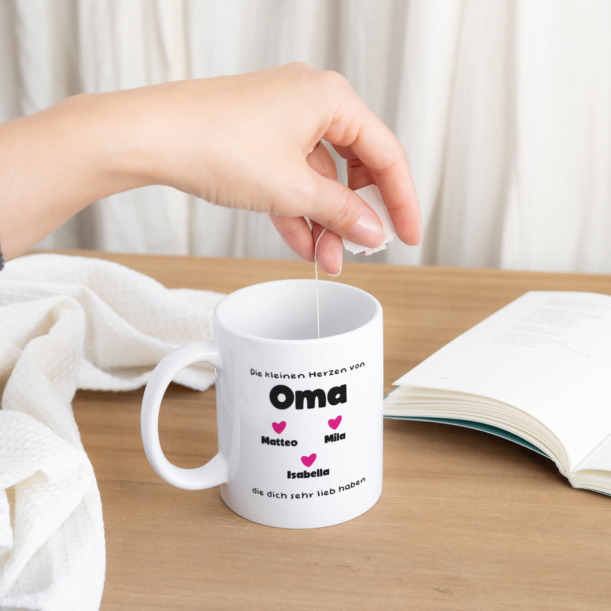 Tasse Objekte Weiß Die kleinen Herzen von Oma foto N° 3