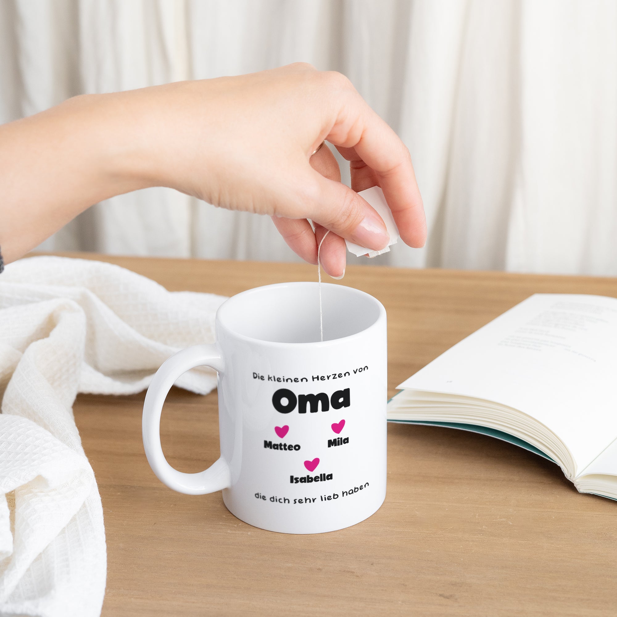 Tasse Objekte Weiß Die kleinen Herzen von Oma foto N° 3