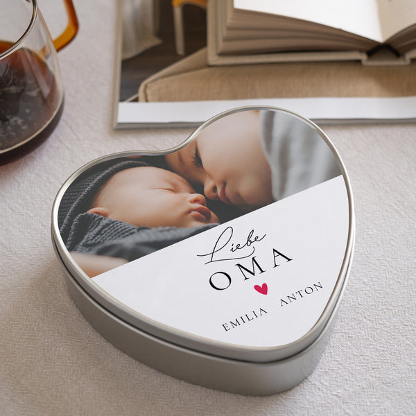 Metalldose Objekte Herz Love Oma foto