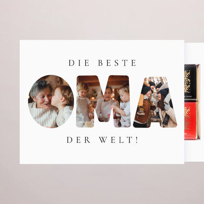 Personalisierte Schokoladenbox Objekte 6 Schokoladen Oma ist Spitze foto N° 2