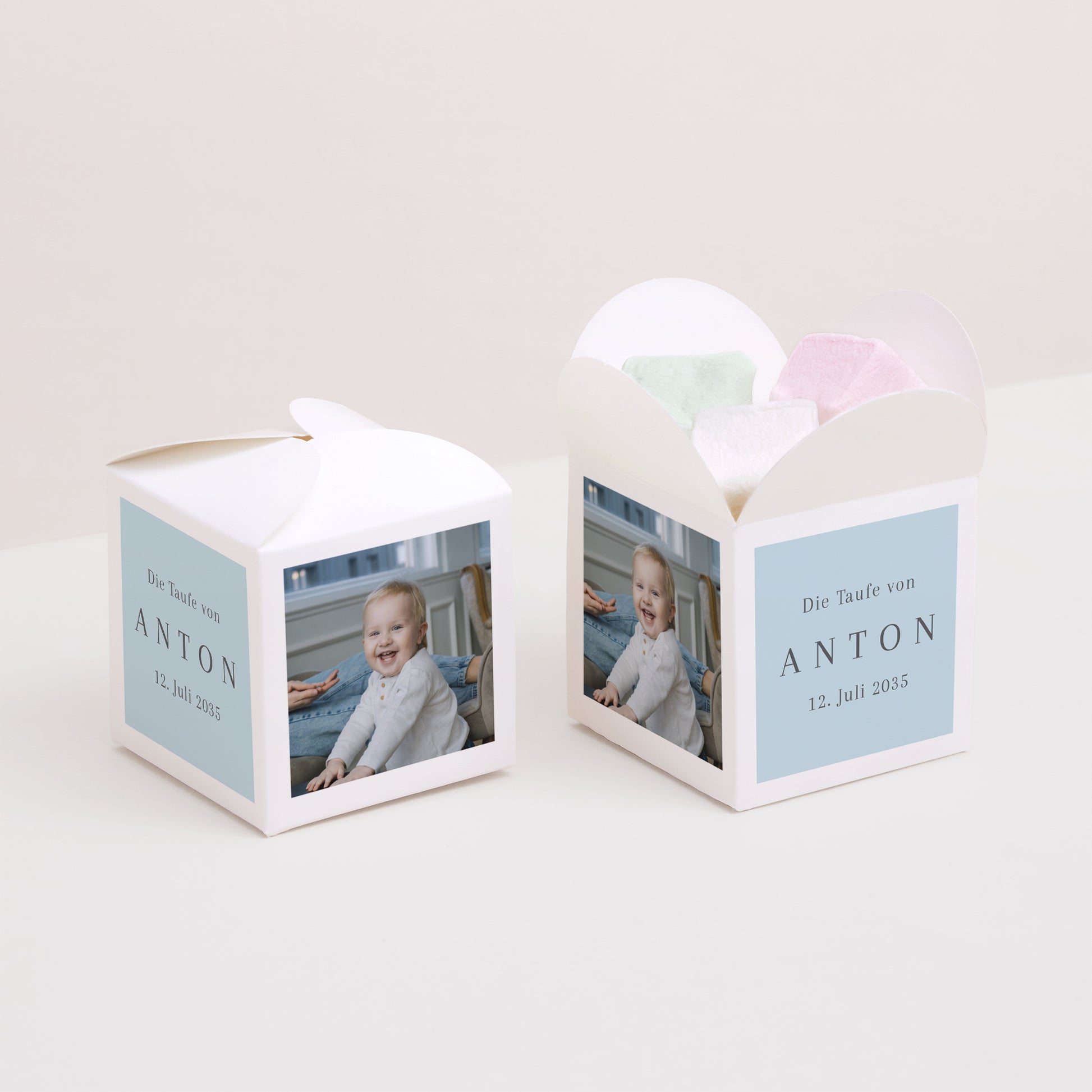 Geschenkbox Taufe Schmetterlingsöffnung In der Klarheit des Lichts foto N° 2