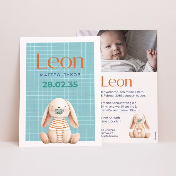 Geburtskarten Tendre Lapinou foto