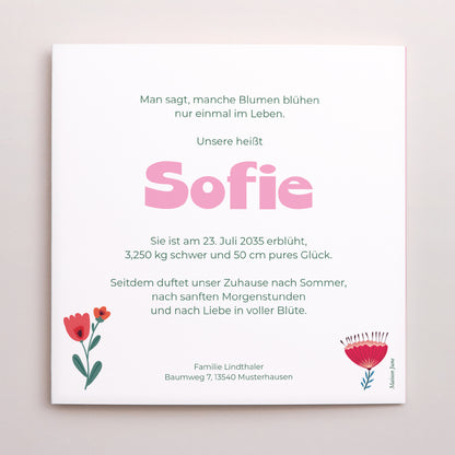 Geburtskarten Schallplattenhülle Blühende Liebe foto N° 3