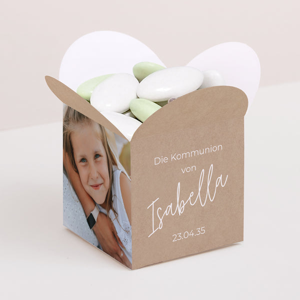 Geschenkbox Kommunion Schmetterlingsöffnung Die Melodie des Herzens foto