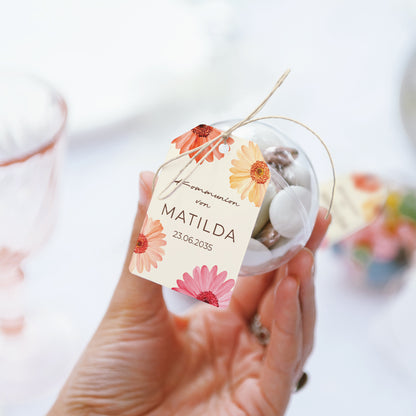 Geschenkbox Kommunion Ball mit Wimpel-Etikett Lichtblüten foto N° 3