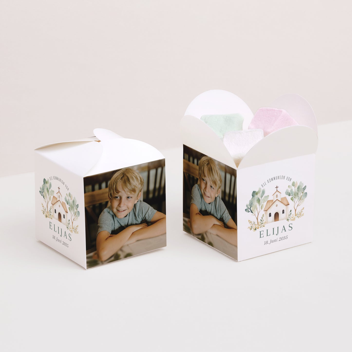 Geschenkbox Kommunion Schmetterlingsöffnung Das Haus des Lichts foto N° 2