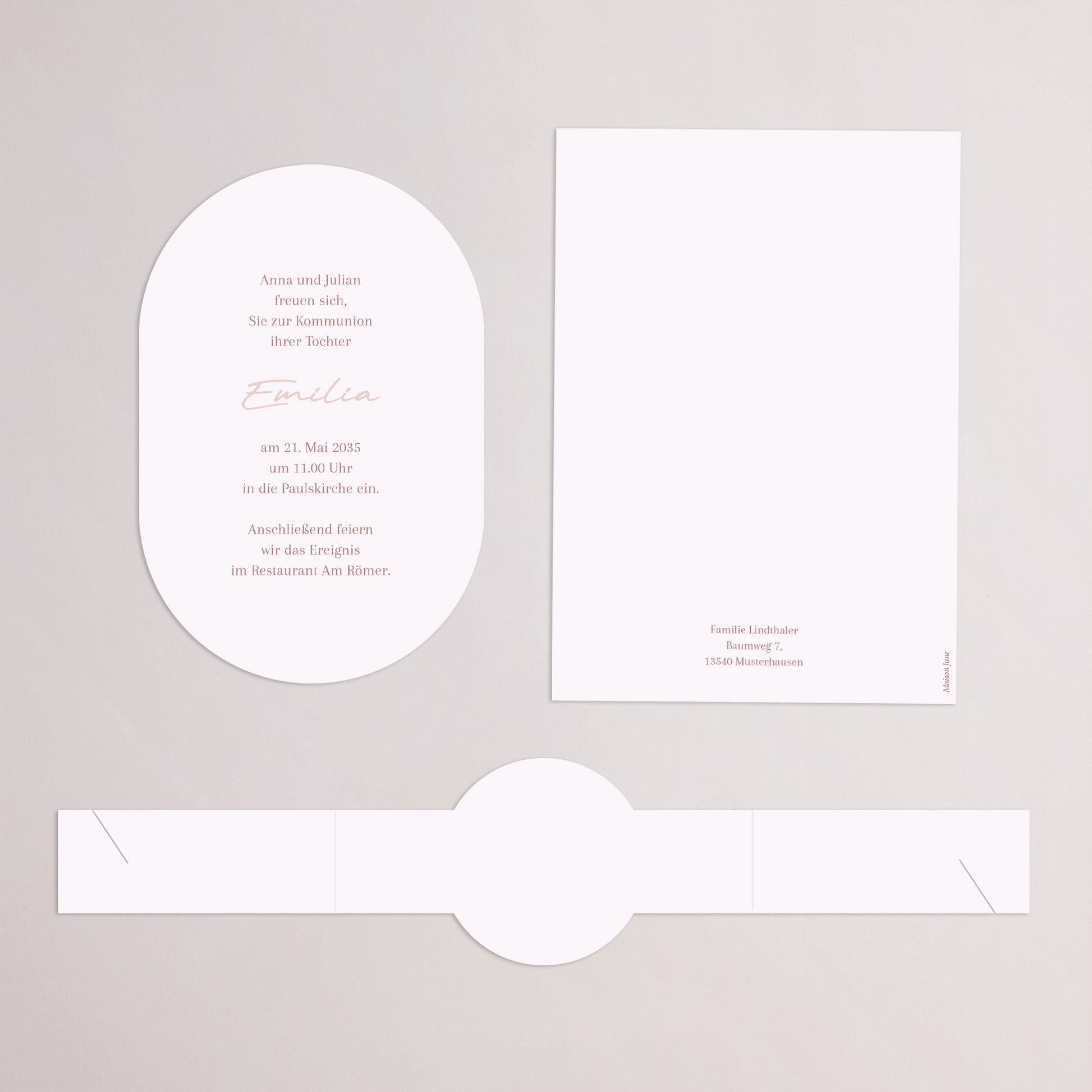 Einladungskarte Kommunion Banner, 2 Karten Goldene Rosen Segnung foto N° 4
