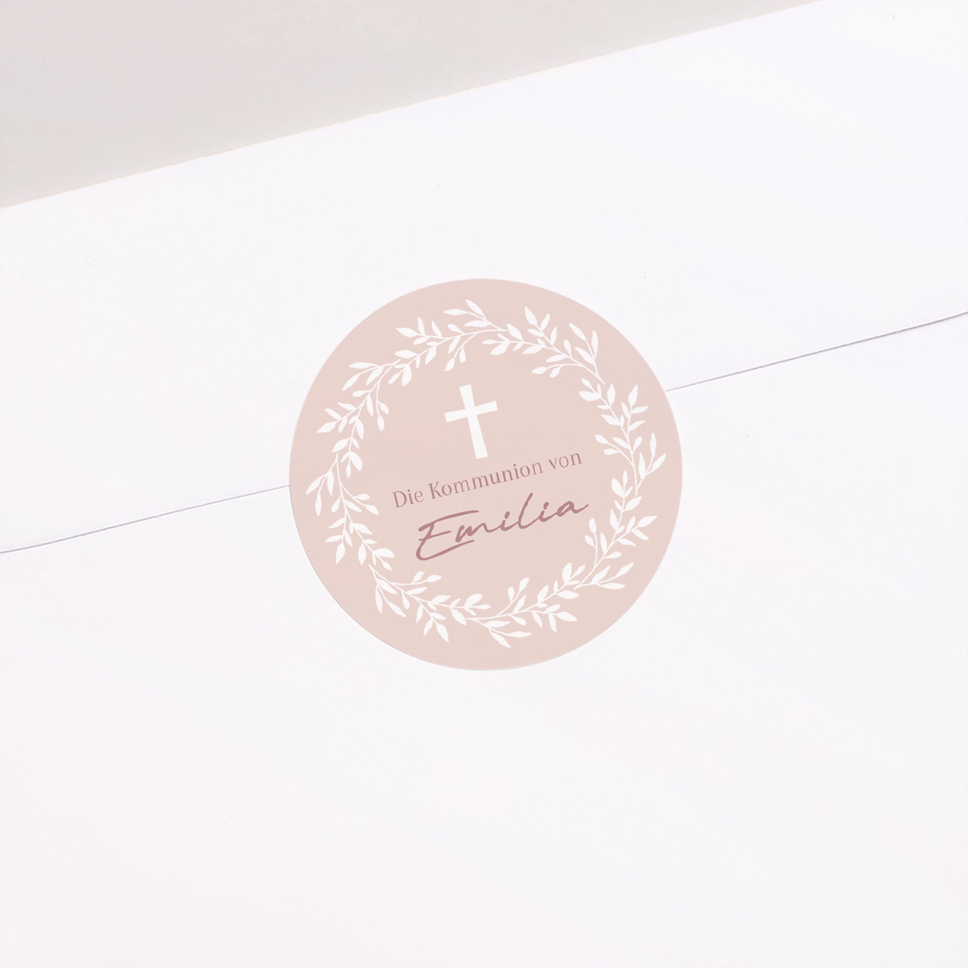 Sticker Kommunion Rund Goldene Rosen Segnung foto N° 2