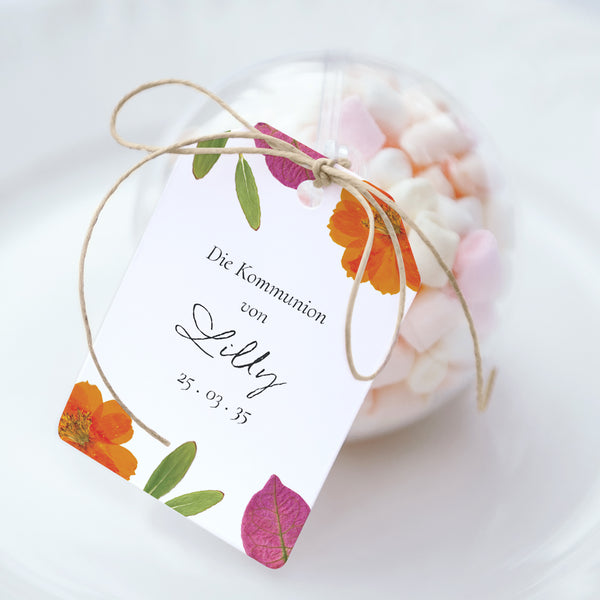 Geschenkbox Kommunion Ball mit Wimpel-Etikett Frühling Breeze foto