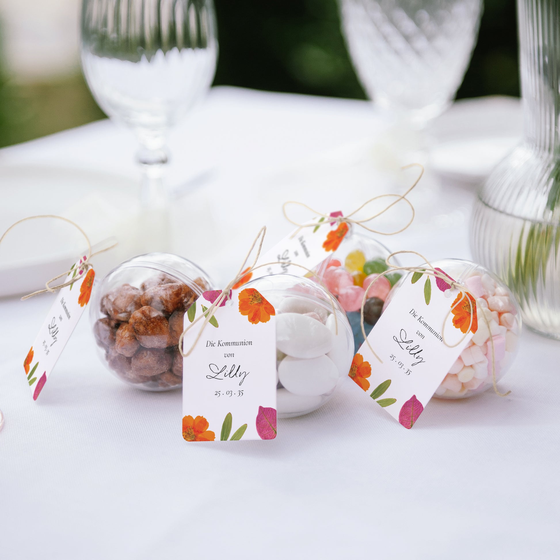 Geschenkbox Kommunion Ball mit Wimpel-Etikett Frühling Breeze foto N° 2