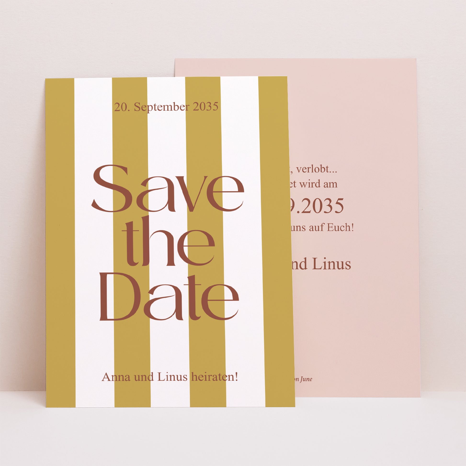 Save the date Karte Hochzeit Porträt Vereinte Linien foto N° 1