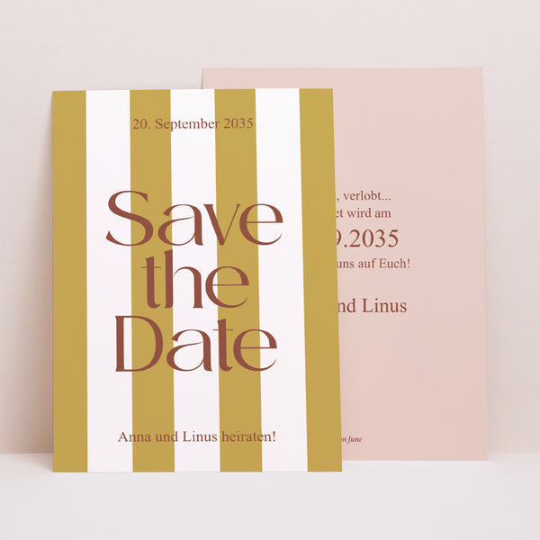 Save the date Karte Hochzeit Porträt Vereinte Linien foto