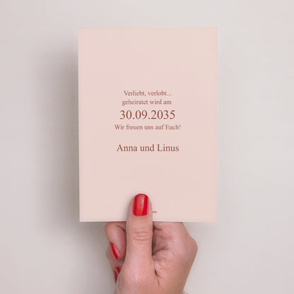 Save the date Karte Hochzeit Porträt Vereinte Linien foto N° 3