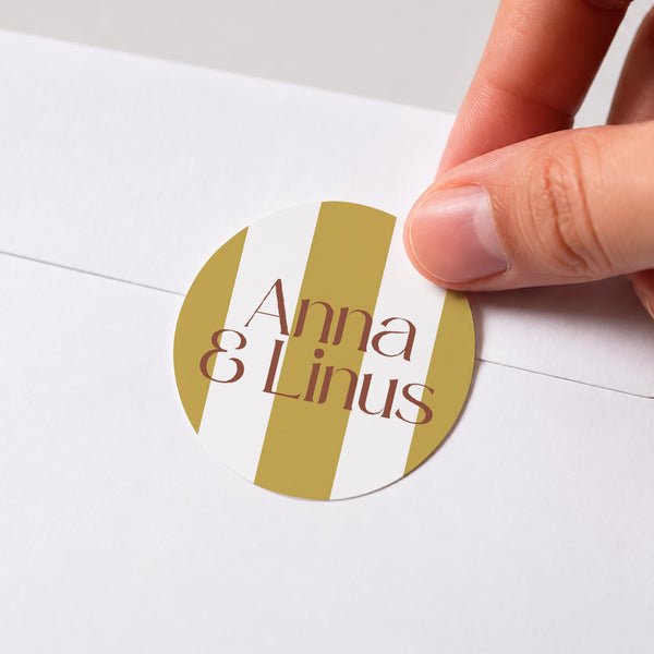 Sticker Hochzeit Rund Vereinte Linien foto