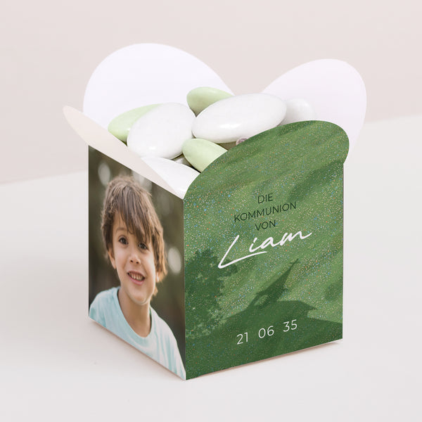 Geschenkbox Kommunion Schmetterlingsöffnung Licht der Prärie foto