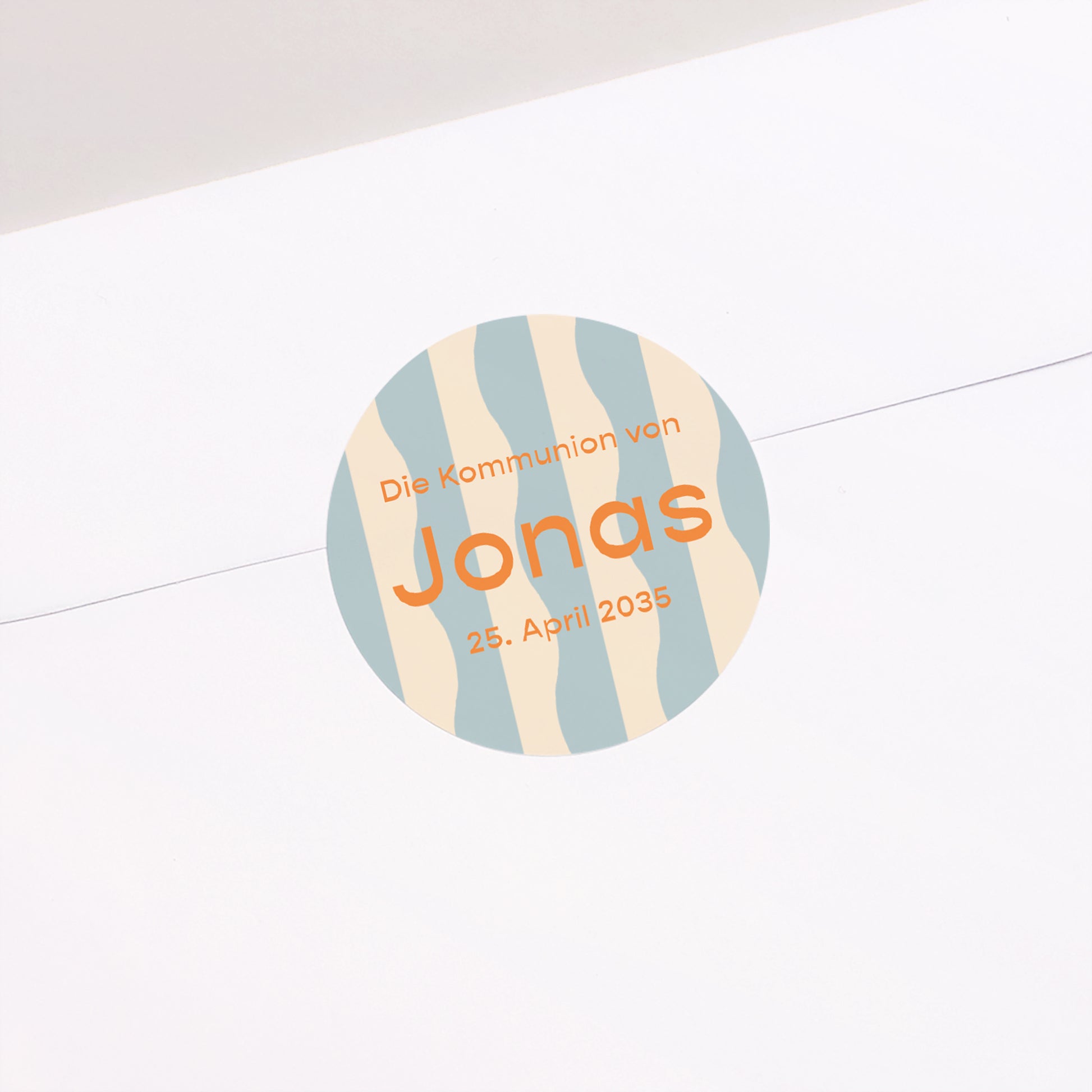 Sticker Kommunion Rund Sanfte Wellen des Morgens foto N° 2