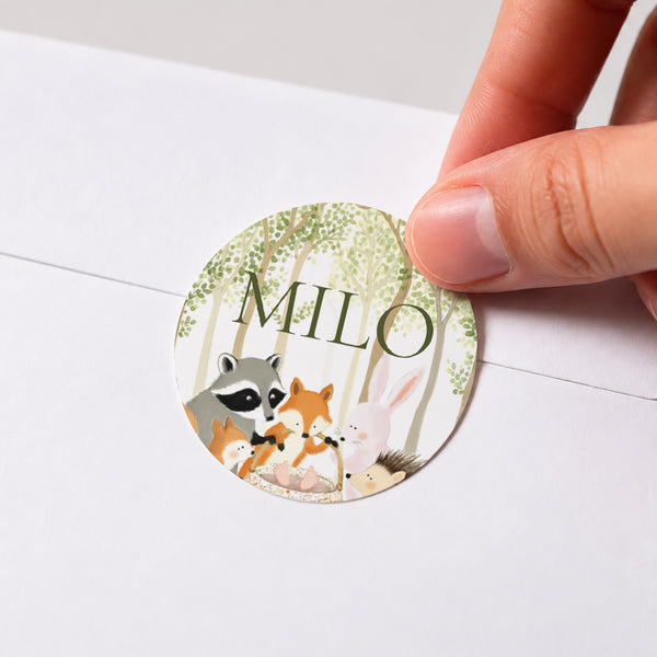 Sticker Geburt Rund Willkommen in der Lichtung foto