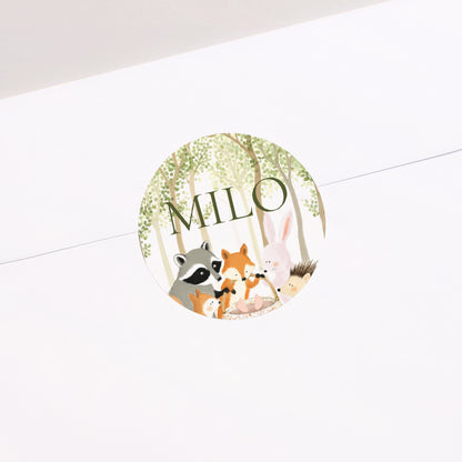 Sticker Geburt Rund Willkommen in der Lichtung foto N° 2