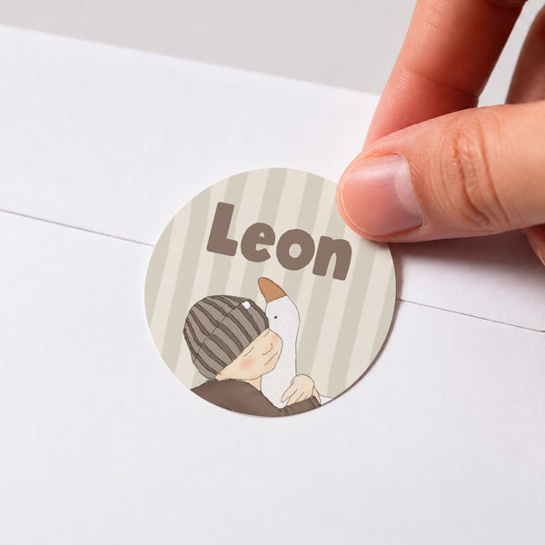 Sticker Geburt Rund Feder der Sanftheit foto