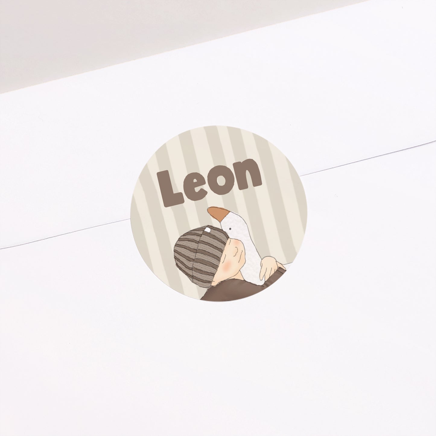 Sticker Geburt Rund Feder der Sanftheit foto N° 2