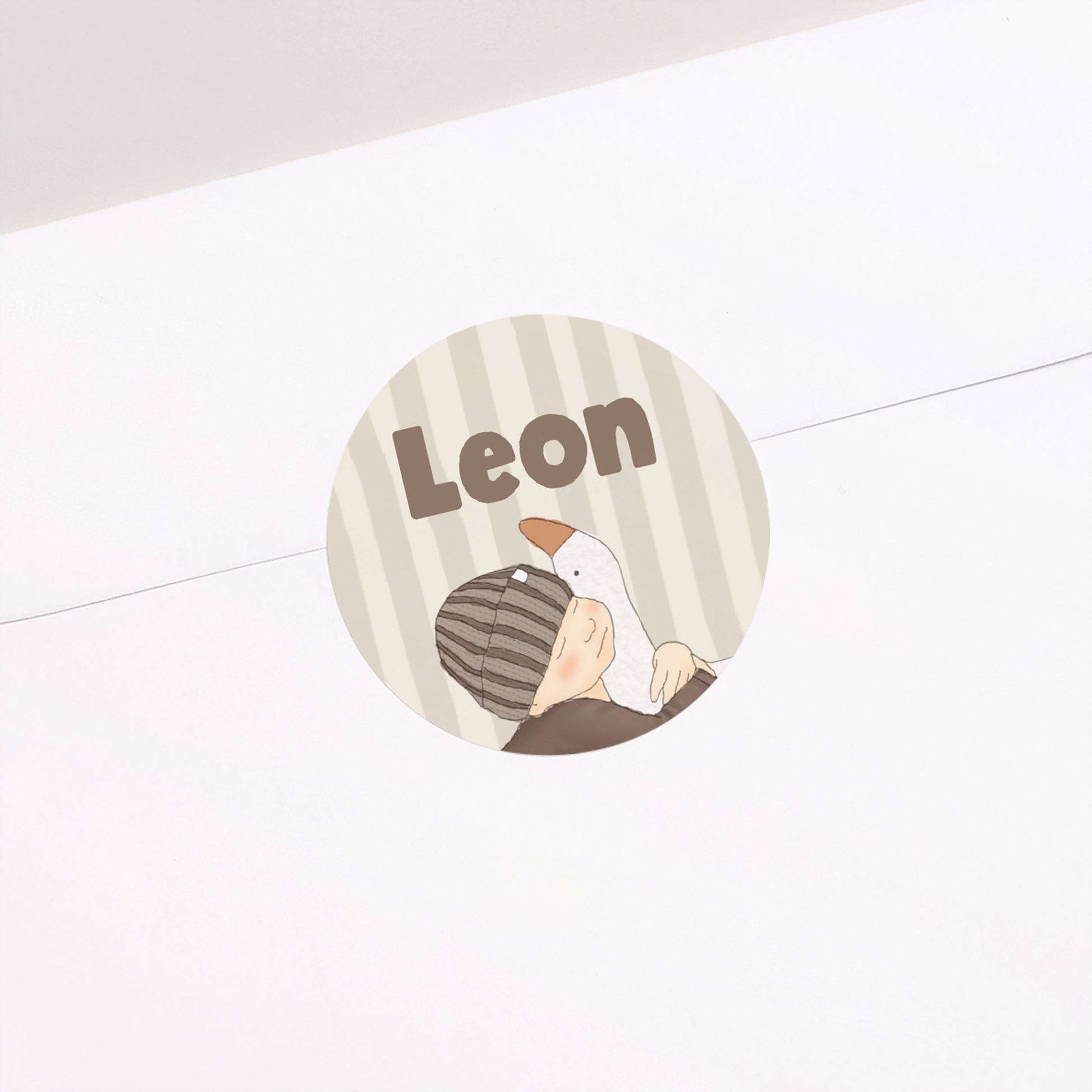 Sticker Geburt Rund Feder der Sanftheit foto N° 2